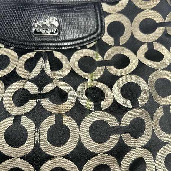 Coach Madison Crossbody Op Art Black & Gold Purse - Flawed - Picture 5 of 9